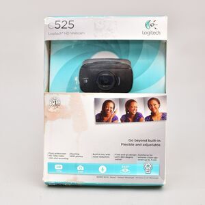 LOGITECH C525 HD WEBCAM USB PORTABLE 360 ROTATING 720P AUTO FOCUS W/MIC TESTED